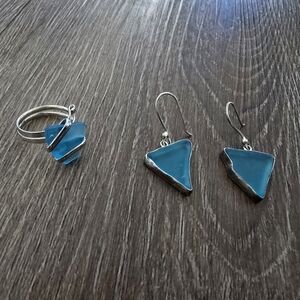 Charles Albert ring and earrings sterling